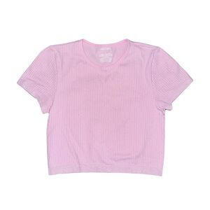 NWOT WILD FABLE LIGHT PINK SPARKLE CROP TEE SHIRT // SIZE MEDIUM🩷